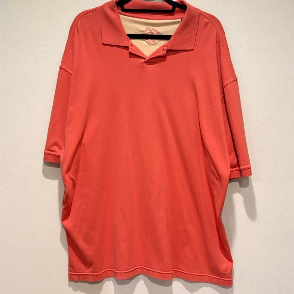 Nat Nast - Men's Short Sleeve Polo Shirt.  Salmon / Coral. Size XL